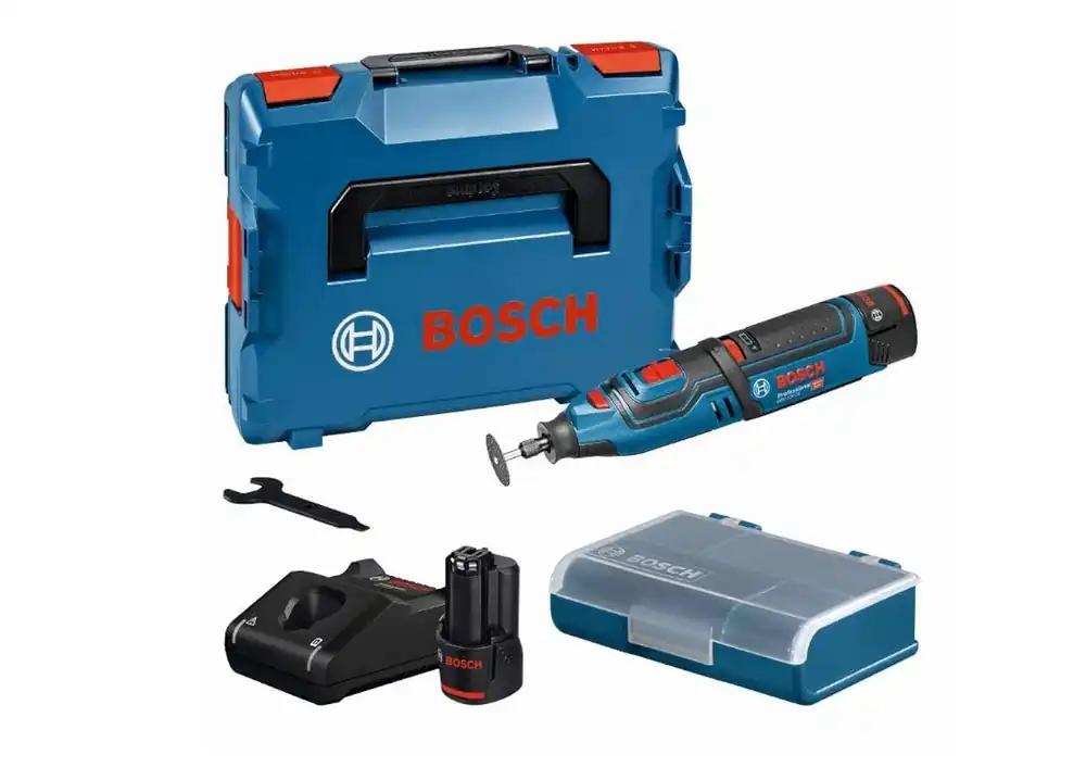 Bosch Professional 12V süsteemi akupöörlev tööriist GRO 12V-35 (tühikäigu kiirus: 5 000 – 35 000 p/min, kaasas 2x 2.0Ah aku, kiirlaadija, L-BOXX)