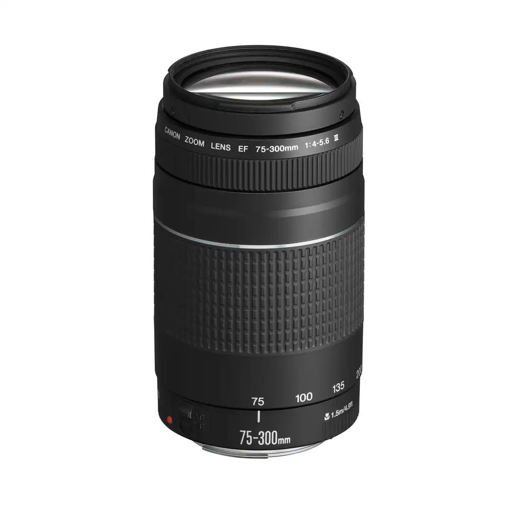 Canon EF 75-300mm F4.0-5.6 III suumobjektiiv (58mm filtrikeere) must