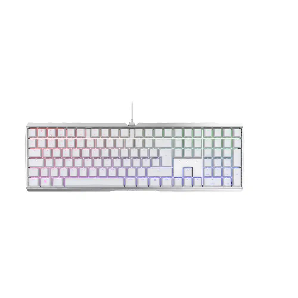 CHERRY MX BOARD 3.0 S juhtmega mänguriklaviatuur RGB taustavalgustusega, Saksa paigutus (QWERTZ), MX SILENT RED lülitid, Valge