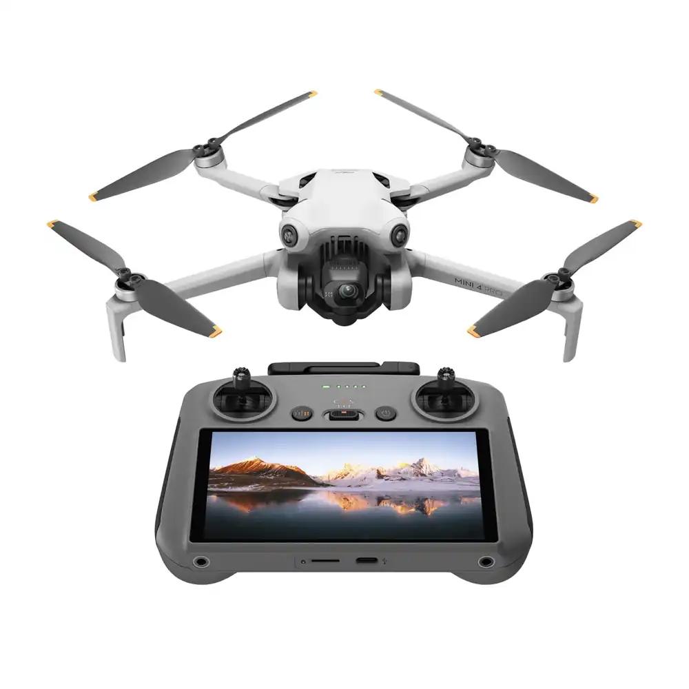 DJI Mini 4 Pro (DJI RC 2 kaugjuhtimispult), kokkupandav mini-droon 4K kaameraga täiskasvanutele, alla 249 g, 34 minutit lennuaega, 20 km videoedastus, kõikjal toimiv takistuste tuvastamine, klass C0