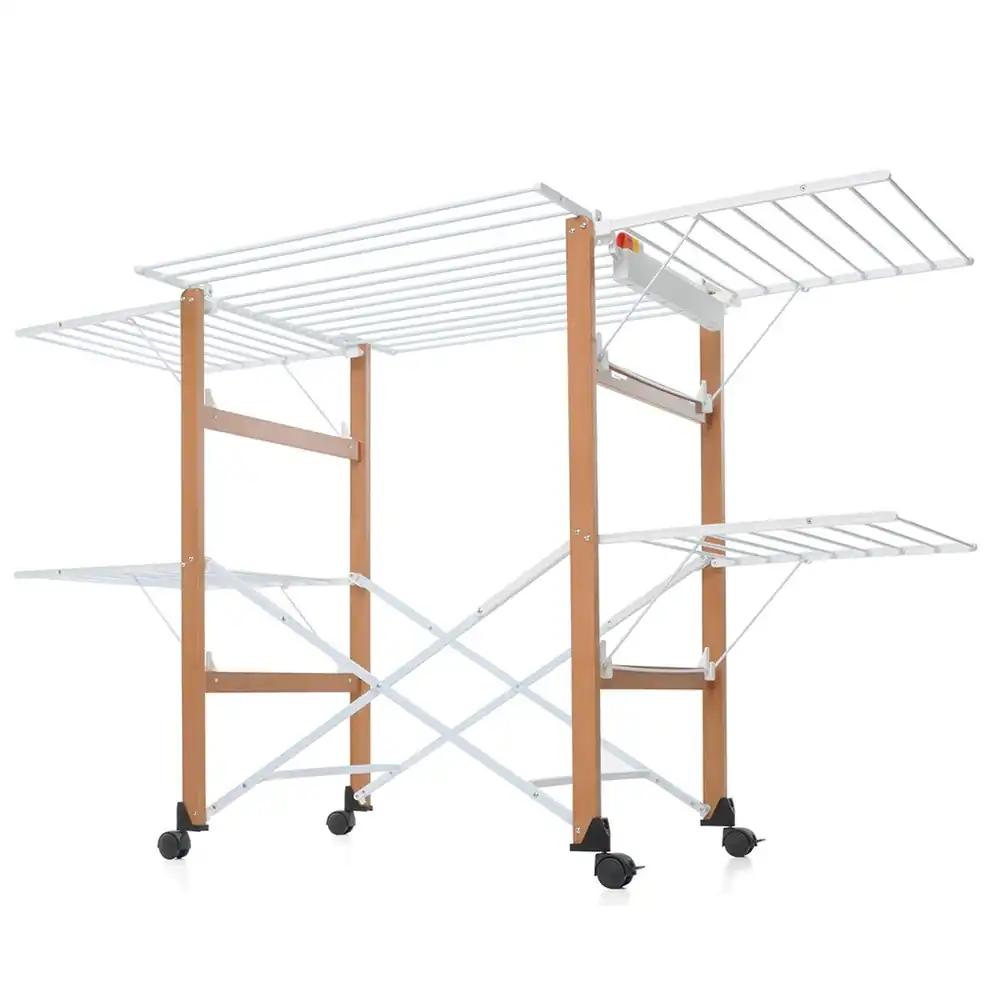Foppapedretti Gulliver kokkupandav pesukuivatusrest, 105 x 80 x 174 cm, puit, pähkel