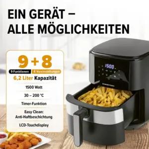 GOURMETmaxx Digitaalne kuumaõhufritüür XL 6