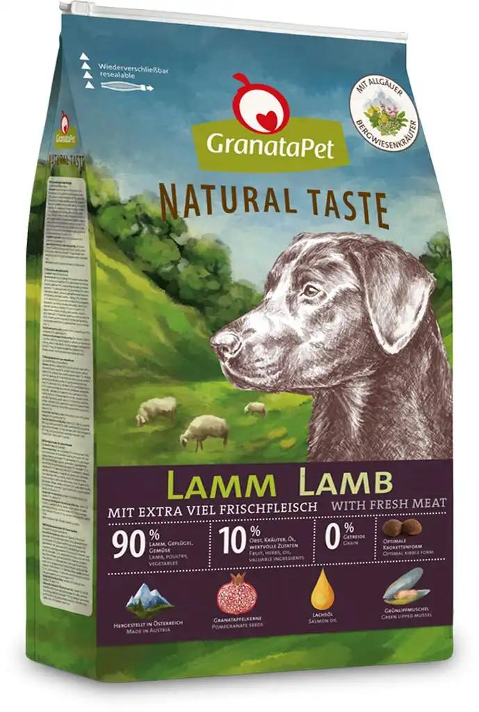 GranataPet Natural Taste Lambalihaga, teraviljavaba ja suhkruvaba kuivtoit koertele, täissööt täiskasvanud koertele, 12 kg