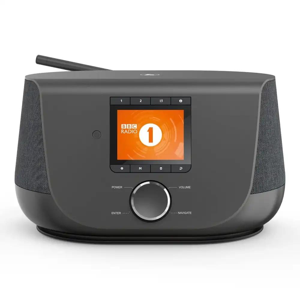 Hama DAB+ Digitaalne Internetiraadio (Nutiraadio 2-suunalise kõlari ja telefoni laadimisfunktsiooniga, WLAN/DAB/DAB+/FM, Bluetooth, Spotify voogedastus, jaamanuppudega äratuskell, rakenduse juhtimine) must