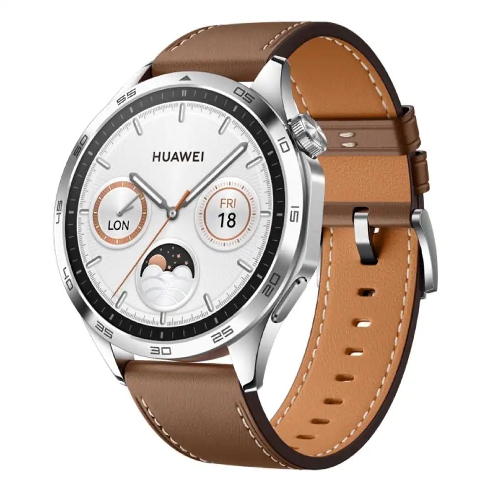 HUAWEI Watch GT 4 46mm Nutikell, kuni 2-nädalane aku, iOS & Android, kalorite jälgimine, professionaalne tervisemonitoring, SpO2, GPS, pruun, Saksamaa versioon