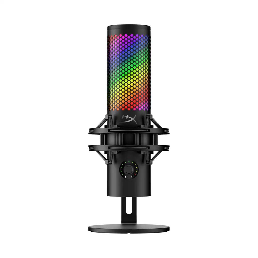 HyperX QuadCast 2 S USB-mikrofon, RGB-valgustus, 32-bit/192 kHz heli, neli suunakarakteristikut, puudutusega vaigistusandur, multifunktsionaalne nupp, eemaldatav amortisaatorikinnitus, NGENUITY-toega, must