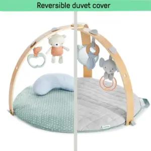 Ingenuity Cozy Spot Loamy mängumatt puidust mängukaarega – pehme ja mugav mänguala beebidele
