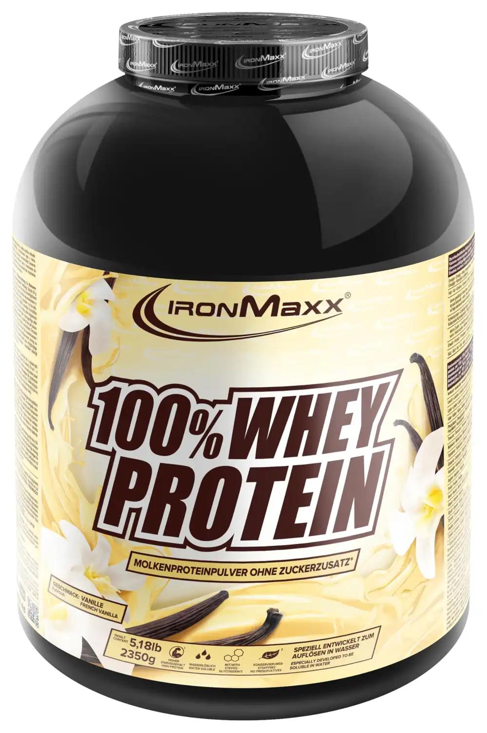 IronMaxx 100% Whey Proteiinipulber – Prantsuse vanilje 2350g purk | vähendatud suhkrusisaldusega, vees lahustuv vadakuvalk | palju erinevaid maitseid