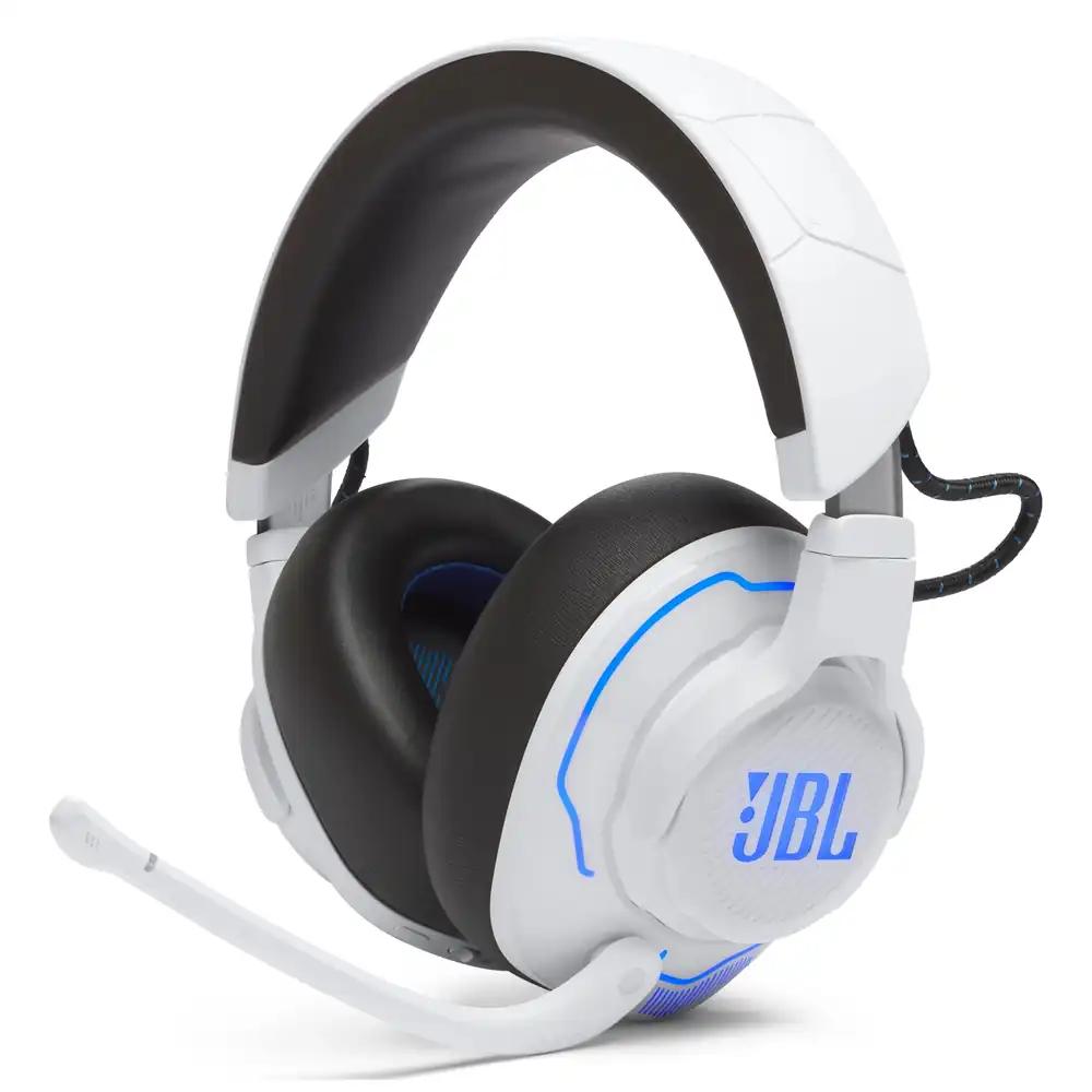 JBL Quantum 910P Over-Ear Gaming Kõrvaklapid – Playstationi ja teiste konsoolide jaoks – Pealiigutuste jälgimise, ANC ja 39-tunnise aku kestvusega – Valge
