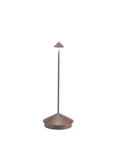 Zafferano Pina Lamp – Laetav ja Juhtmevaba Laualamp Puutetundliku Juhtimisega, Sobib Sise- ja Välistingimustesse, Dimmer, 2200-3000 K, Kõrgus 29 cm, Värvus Corten