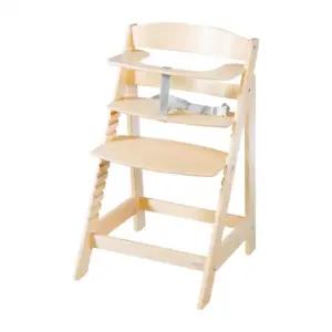roba beebitool Sit Up Flex – kasvav puidust söögitool – reguleeritav lastetool turvarihmaga – alates 6 kuust kuni 70 kg – naturaalne