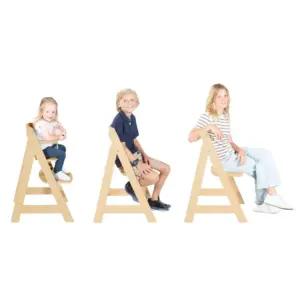 roba beebitool Sit Up Flex – kasvav puidust söögitool – reguleeritav lastetool turvarihmaga – alates 6 kuust kuni 70 kg – naturaalne