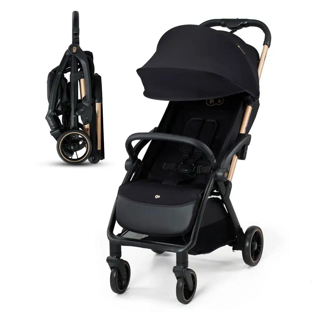 Kinderkraft APINO jalutuskäru kuni 22 kg, lamamisasendiga, kerge – 7,5 kg, automaatne kokkuklappimine, reguleeritav seljatugi, ideaalne reisimiseks, must