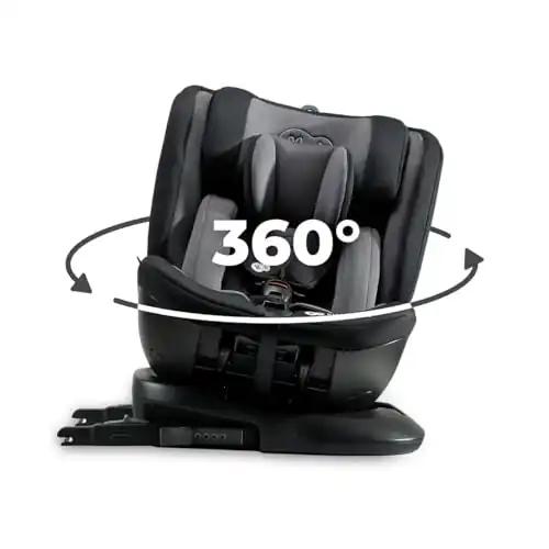 Kinderkraft XPEDITION2 I-SIZE 40-150 cm, Laste Turvatool 0-36 kg, 360° Pöörlev Reboarder, Isofix Kinnitus, Reguleeritav Peatugi ja Seljatugi, Must