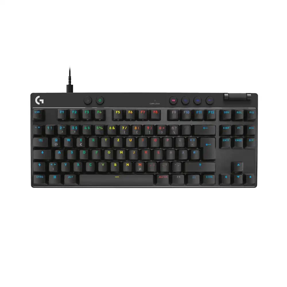 Logitech G PRO X TKL Rapid Tenkeyless juhtmega mänguriklaviatuur magnetiliste analooglülititega, Rapid Trigger-režiimi, reguleeritava käivituspunkti ja kohandatava RGB-taustavalgustusega, QWERTZ DE – Must