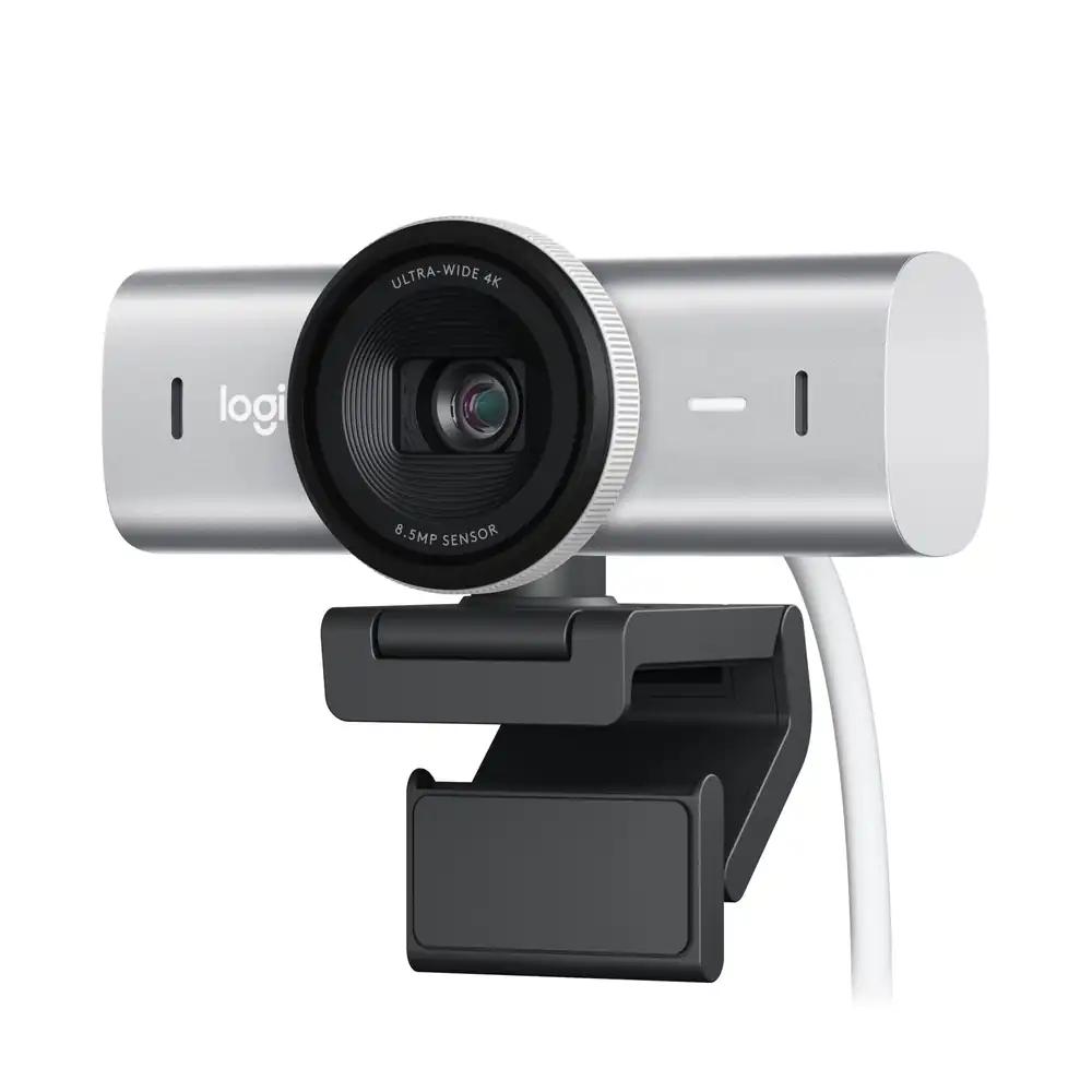 Logitech MX Brio Ultra HD 4K koostöö- ja voogedastusveebikaamera, 1080p 60 FPS, kahe müra vähendava mikrofoniga, Show Mode, USB-C, kaamera kate, ühilduv Microsoft Teamsi, Zoomi, Google Meetiga, helehall