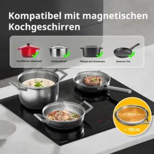 Midea 7400 W induktsioonpliidiplaat, 4 keedualat, sisseehitatav, puutejuhtimine, lapselukk, pilt 2