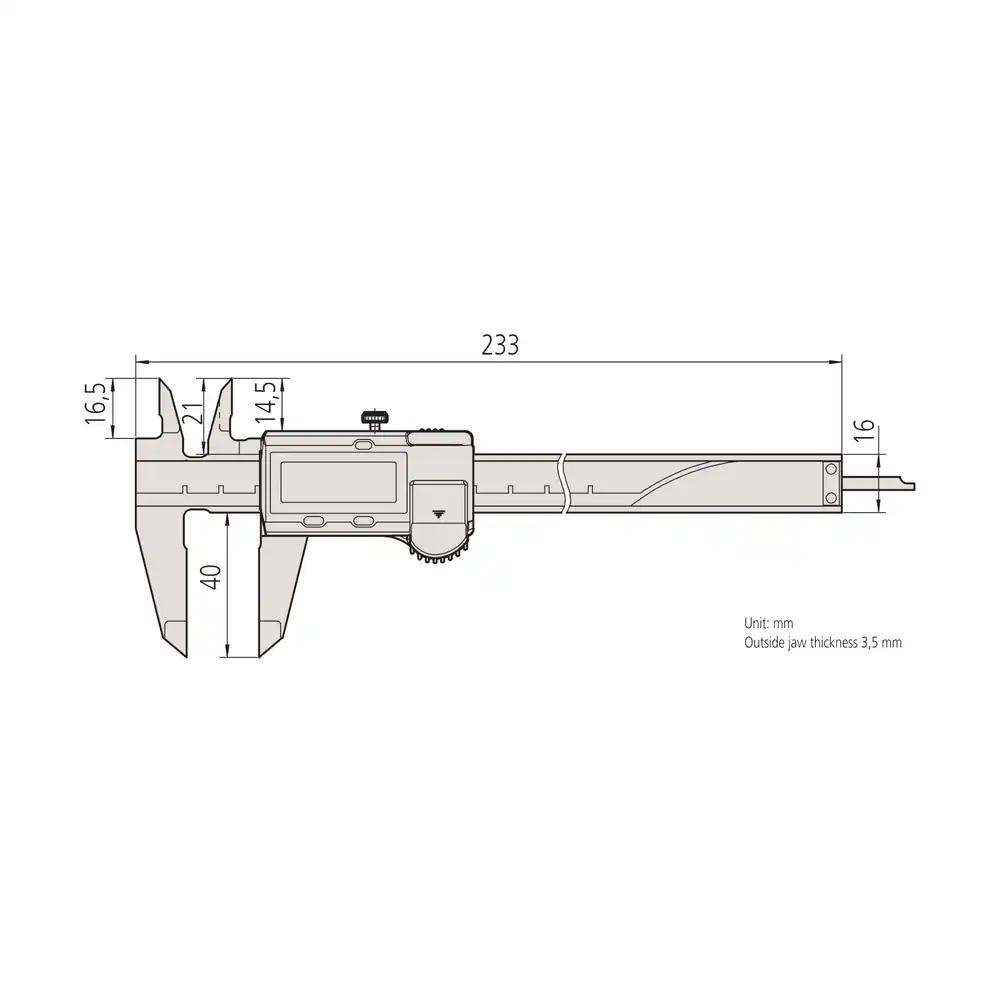 MITUTOYO 500-181-30 digitaalne nihik 0–150 mm, sügavusmõõduga, ilma andmeväljundita, DIN 862, pilt 2