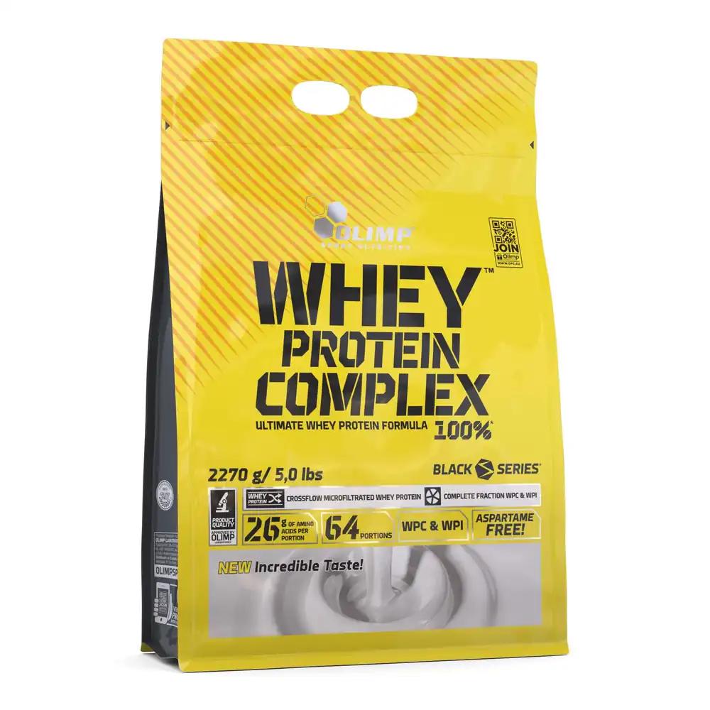 OLIMP SPORT NUTRITION – Whey Protein Complex 100%. Kvaliteetne valgupulber vadakuvalgu kontsentraadi ja isolaatide kombinatsiooniga lihaskasvuks. Maitse: Vanilje (2270 g)