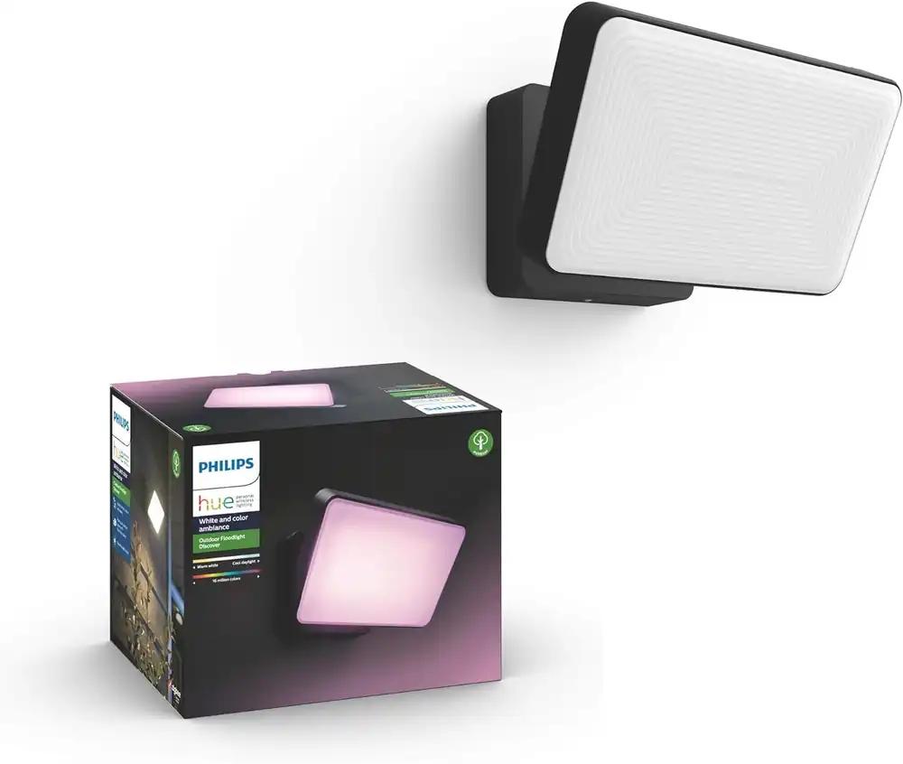 Philips Hue White & Color Ambiance Discover Õueprojektor (2.250 lm), hämardatav seinavalgusti Hue valgustussüsteemile 16 miljoni värviga, nutikas valgusjuhtimine häälkäskluste või äpi kaudu, must