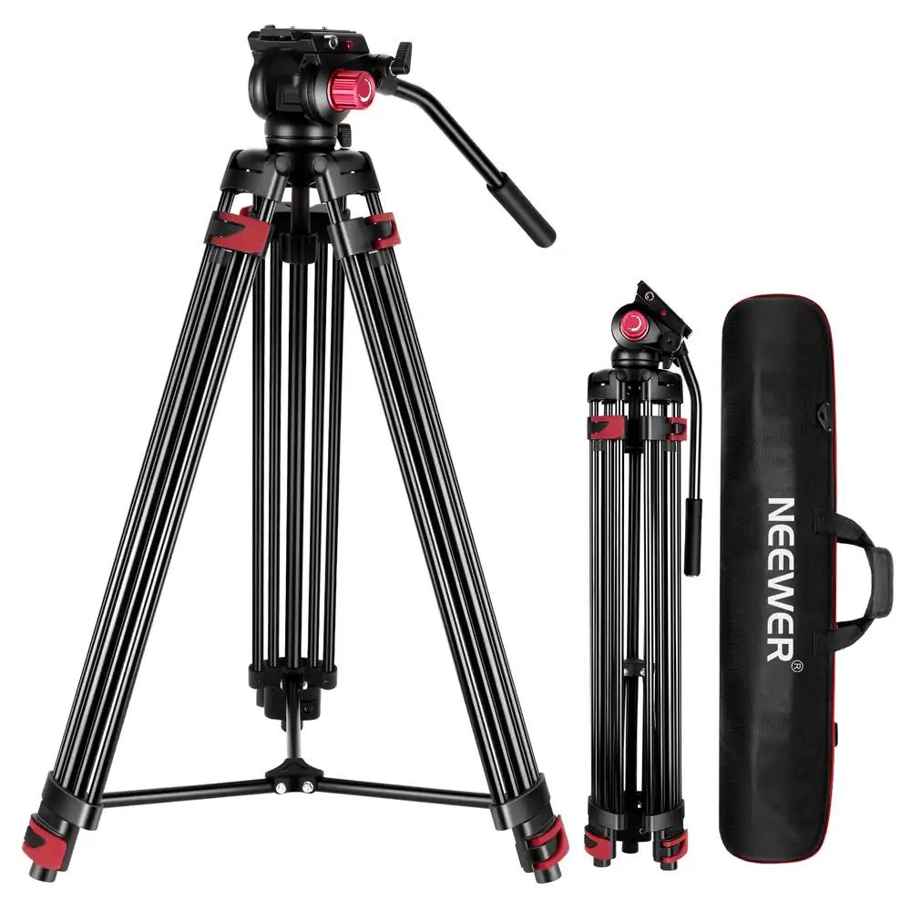 NEEWER 200cm Videostatiiv, Tugev Alumiiniumisulamist Kaamerastatiiv 360° Vedelikupeaga, Kiirkinnitusplaat Ühildub Canon Nikon Sony ja Muude DSLR Kaameratega, 8kg Kandevõime