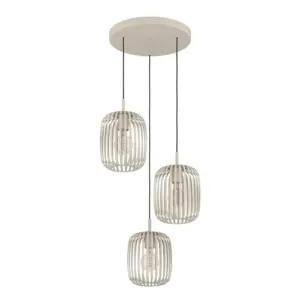 EGLO Romazzina rippvalgusti, 3 lambikuplit, liivakarva metall, E27, Ø 46 cm, pilt 2