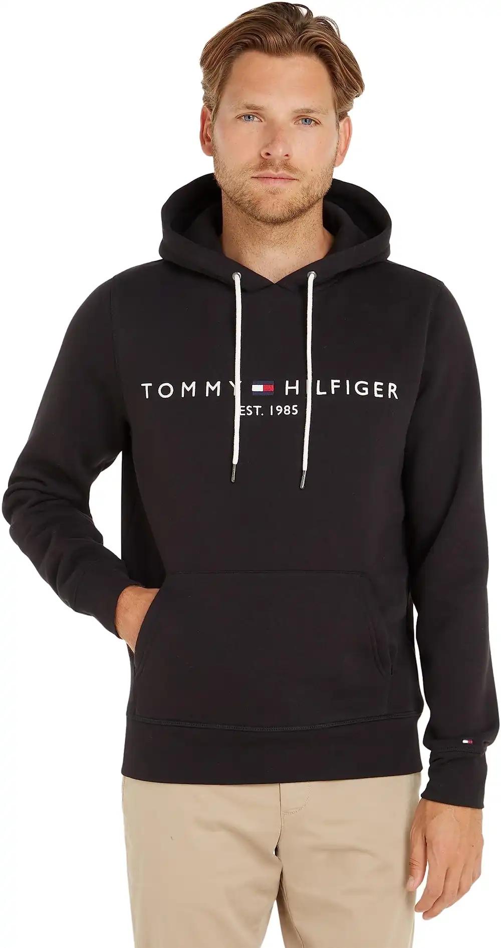 Tommy Hilfiger meeste kapuutsiga pusa Core Tommy Logo, must (Jet Black), L