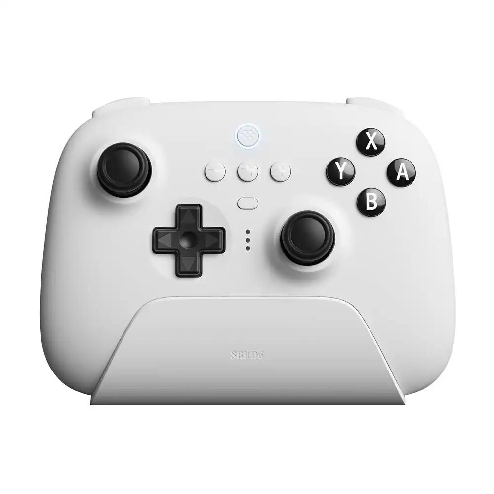 8BitDo Ultimate Bluetooth ja 2,4G kontroller laadimisjaamaga Switchi ja Windowsi jaoks – Valge