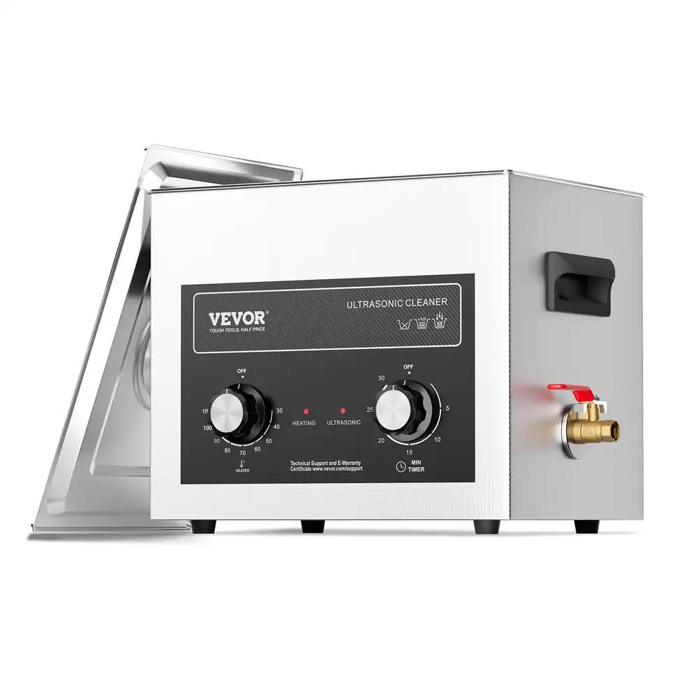 VEVOR 10L ultraheli puhastusvahend kütte, taimeri ja korviga – professionaalne digitaalne ultrahelipuhastusseade, 240 W puhastusmasin laboritarvikute, metallosade, karburaatorite, messingi, autovaruosade ja mootori komponentide jaoks