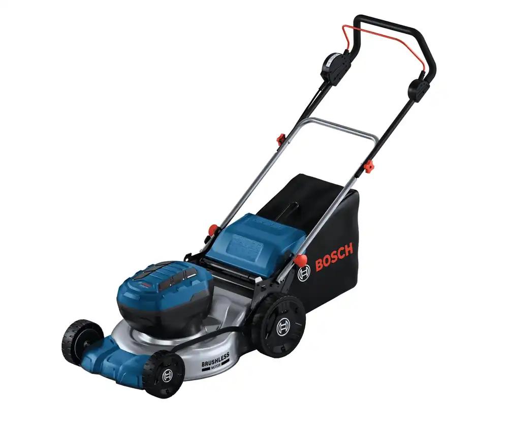 Bosch Professional 18V System akuga muruniiduk GRA 18V2-46 (lõikelaius: 46 cm, 6-astmeline kõrguse reguleerimine, 60-liitrine tekstiilist murukogumiskorv, sisaldab 2 isolatsioonivõtit, multšer)