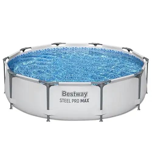 Bestway Steel Pro MAX raamistikuga bassein ilma pumbata Ø 305 x 76 cm, helehall, ümmargune