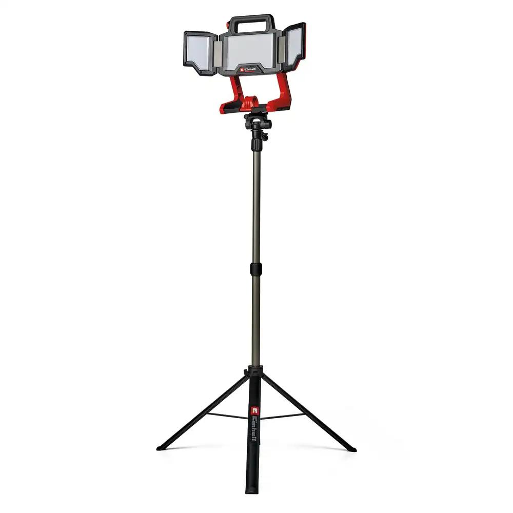 Einhell akulamp TP-CL 18/3000 Li Set-Solo Power X-Change (18 V, 3000 lm, pööratav valguspea, kokkupandavad valguspaneelid, 60 LED-i, koos statiiviga, ilma akuta)