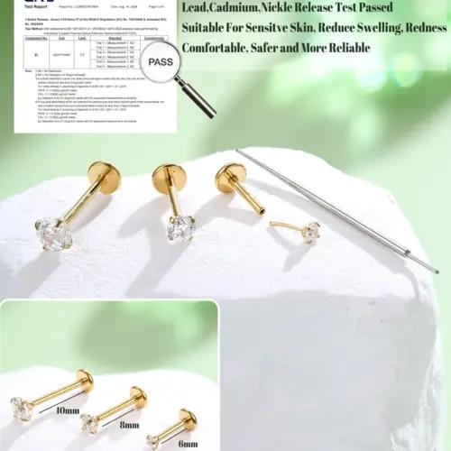 Chriscoco CO-03-P0060-G-1.2MM piercingud – detailne lähivaade