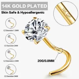 YADOCA haozheng-mmnc-zh-79-14k-4pcs-S piercingud – detailne lähivaade