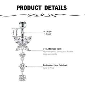 Briana Williams TJJ-0530-DQD-5 piercing – detailne lähivaade