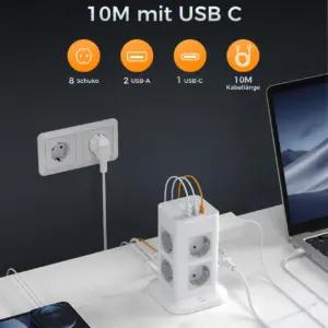 TESSAN 2USBA1USB C--10M ehituskaubad – detailne lähivaade