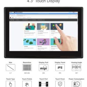 Waveshare 4.3pollici DSI LCD (con case) arvutid ja tarvikud – detailne lähivaade