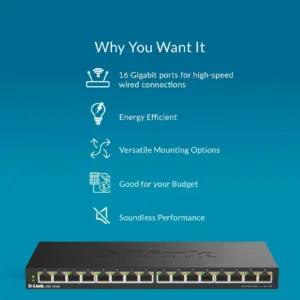 D-Link DGS-1016S arvutid ja tarvikud – detailne lähivaade
