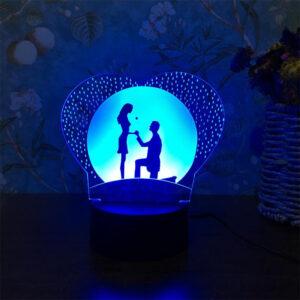Värviline LED öölamp 5W puutetundliku lülitiga eestvaates