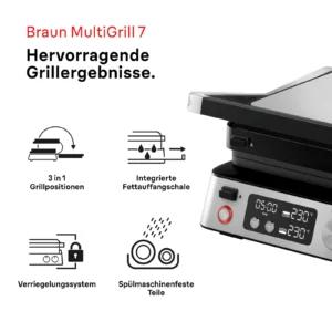 Braun CG7040 grill avatud asendis 230°
