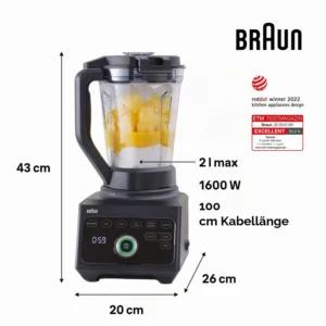 Must Braun blender 2 liitrise Tritan-nõuga