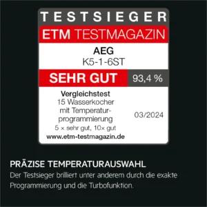 Veekeetja temperatuuri valik 40–100 °C