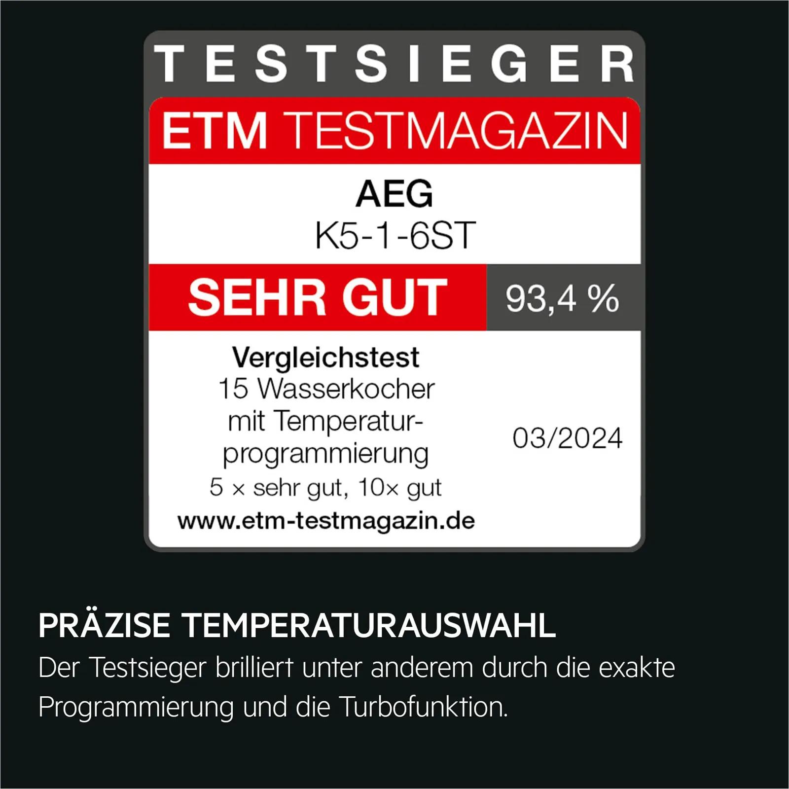Veekeetja temperatuuri valik 40–100 °C