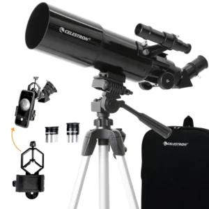 Celestron Travel Scope 80 teleskoop seljakoti ja nutitelefoni adapteriga