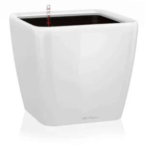 Lechuza Quadro Premium LS 35 valge läikiv isekastev lillepott
