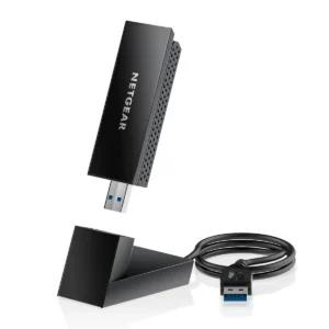 NETGEAR Nighthawk A8000 WiFi 6E USB adapter ja lauaalus
