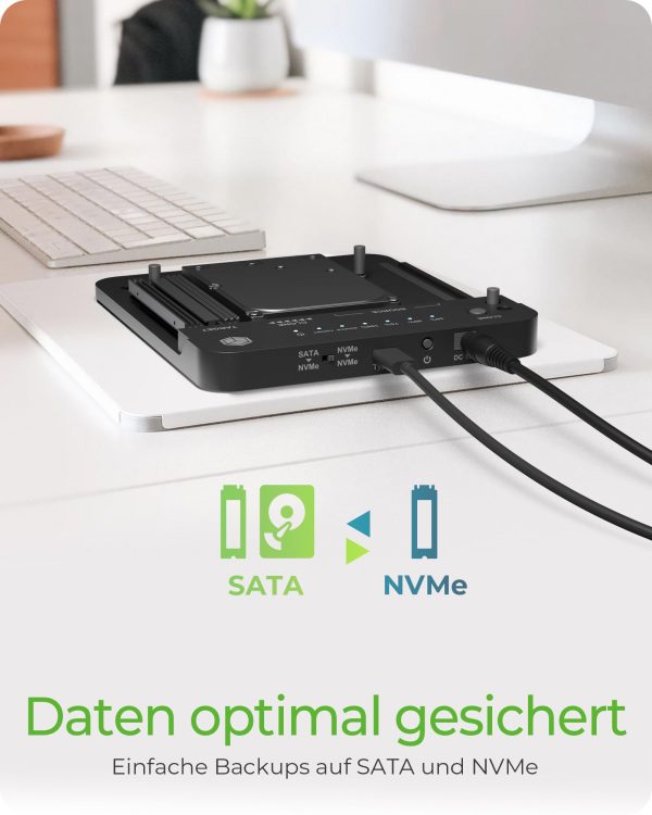 ICY BOX HDD/M.2 NVMe SSD dokkimisjaam USB 3.2 Gen 2 (10 Gbit/s)