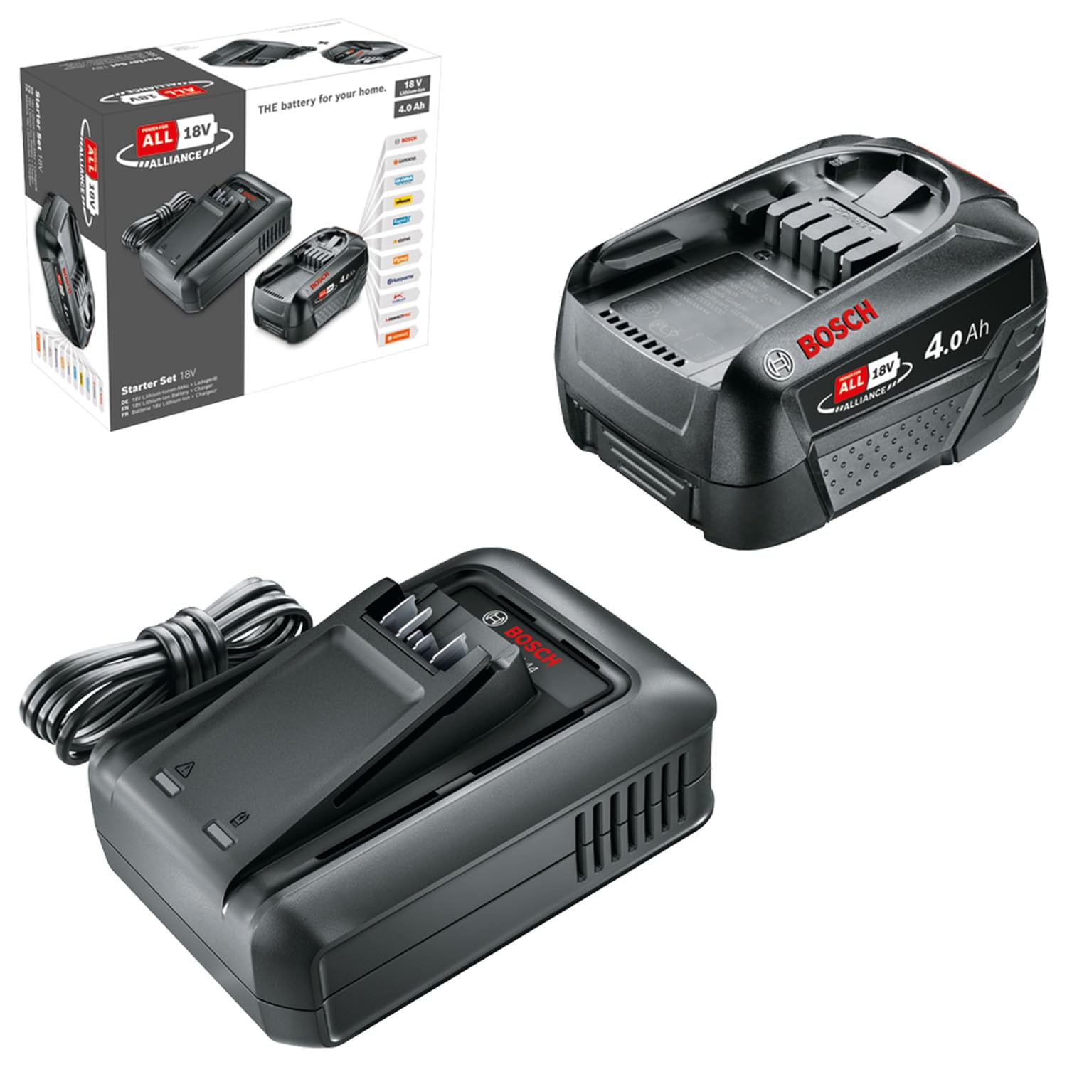 Bosch 18V Aku ja Kiirlaadija Starter Komplekt (1x 4