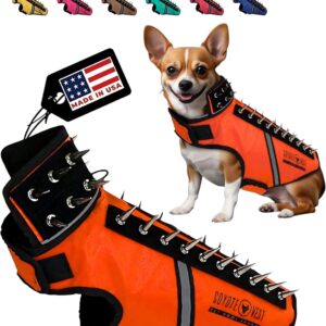 CoyoteVest SpikeVest koera turvavest CV-08-S-OR (väike) – ogade ja helkurelementidega